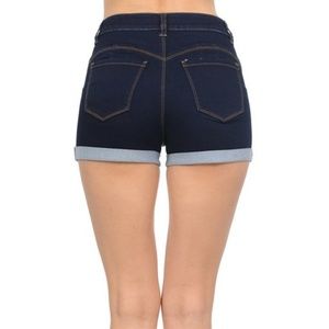 nwt butt lifting dark blue jean shorts size small